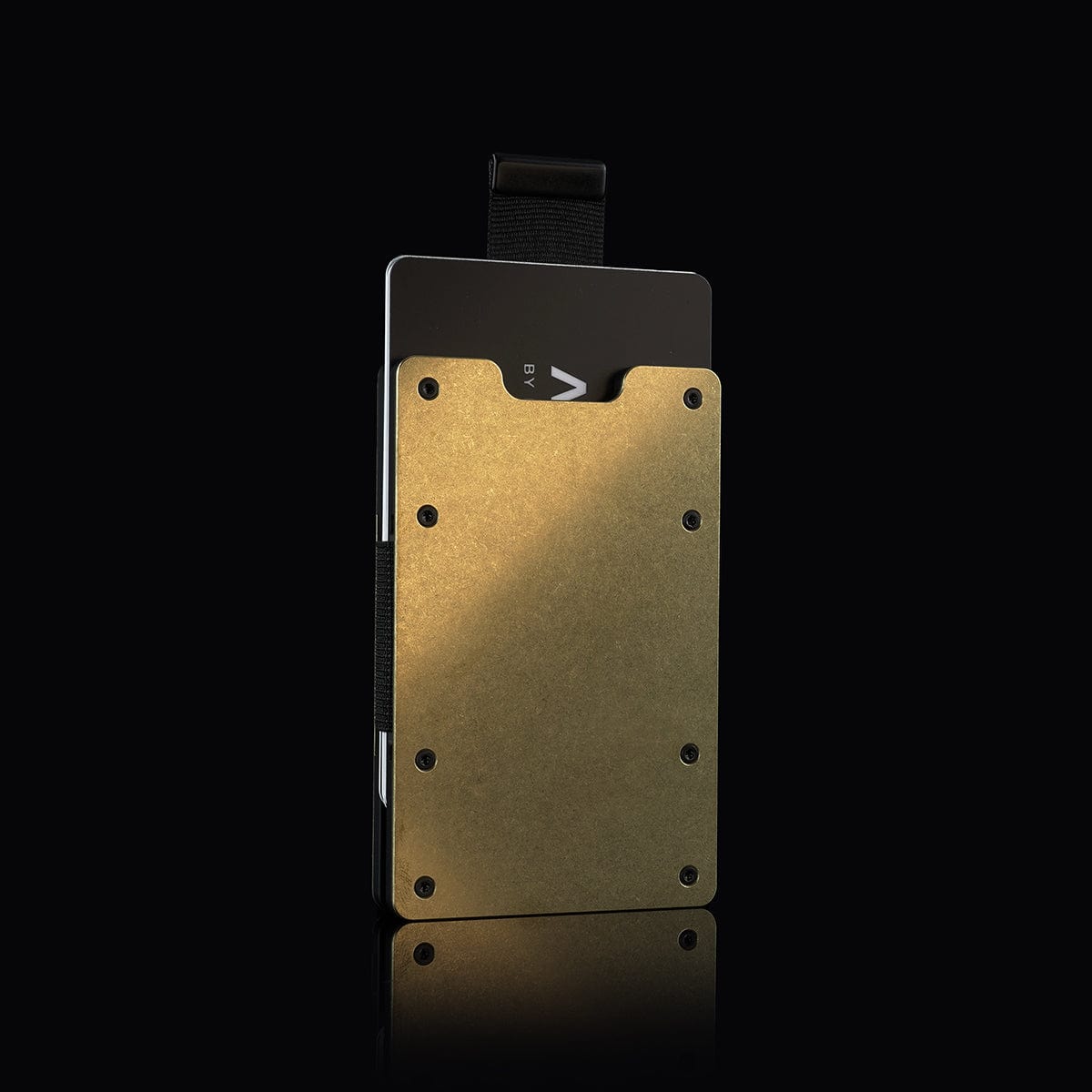 Stonewashed Brass | Slide ONE Wallet + Brass Cash Clip