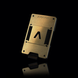Stonewashed Brass | Slide ONE Wallet + Brass Cash Clip
