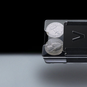 Fusion Black | Acrylic Frame | Transparent Slide Wallet