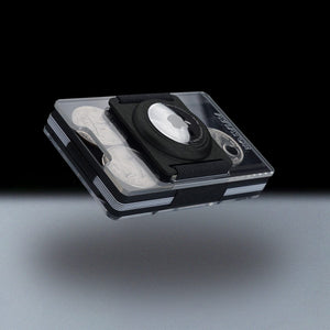 Fusion Black | Acrylic Frame | Transparent Slide Wallet