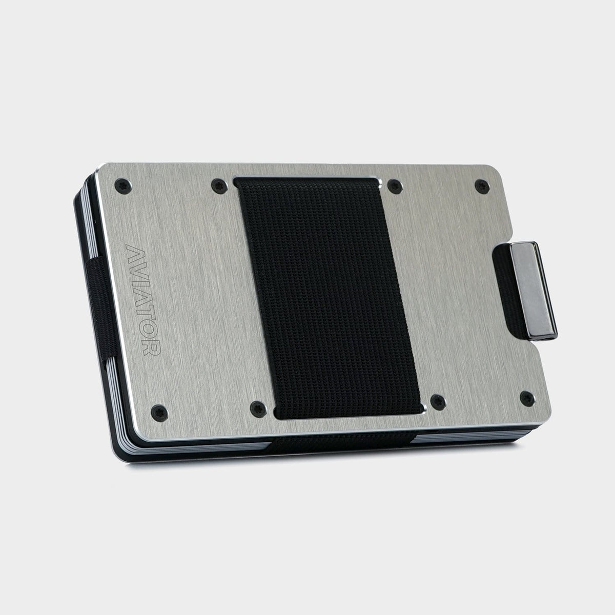 Brushed Silver Metal Slim Wallet