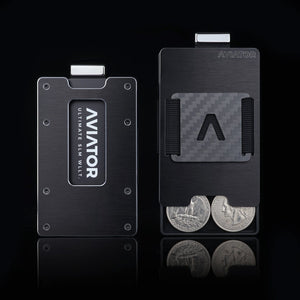 Brushed Black | Slide Wallet + Carbon Fiber Cash Clip
