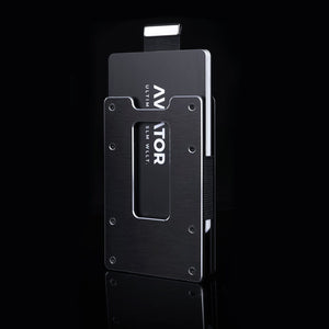Brushed Black | Slide Wallet + Carbon Fiber Cash Clip