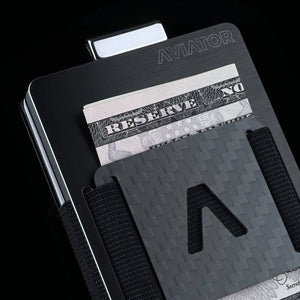 Brushed Black | Slide Wallet + Carbon Fiber Cash Clip