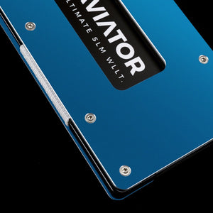 Galactic Blue | Slide Wallet mit silbernen Schrauben