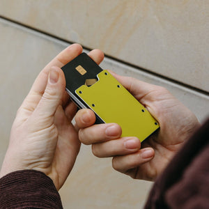 Electric Lime Metal Slim Wallet
