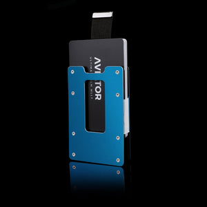 Galactic Blue | Slide Wallet mit silbernen Schrauben