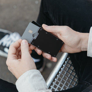 Obsidian Black Metal Slim Wallet