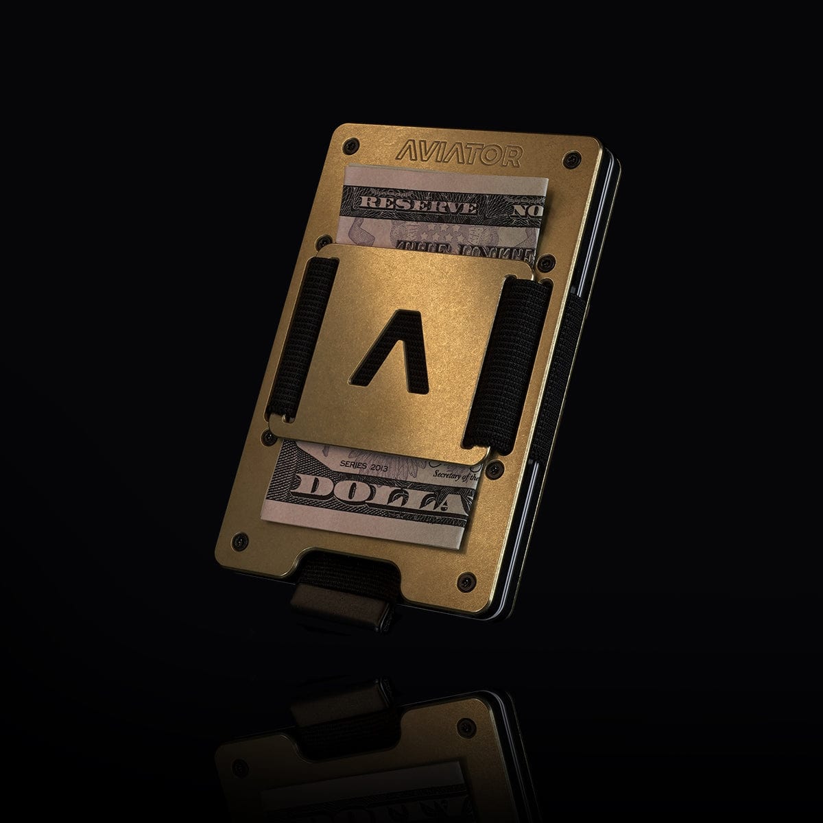 Stonewashed Brass | Slide ONE Wallet + Brass Cash Clip