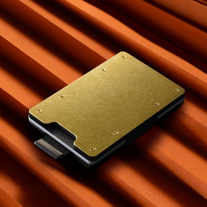 Stonewashed Brass | Slide ONE Wallet + Brass Cash Clip