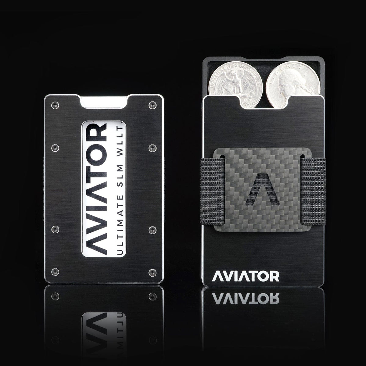 Brushed Black Aluminum Minimalist Wallet