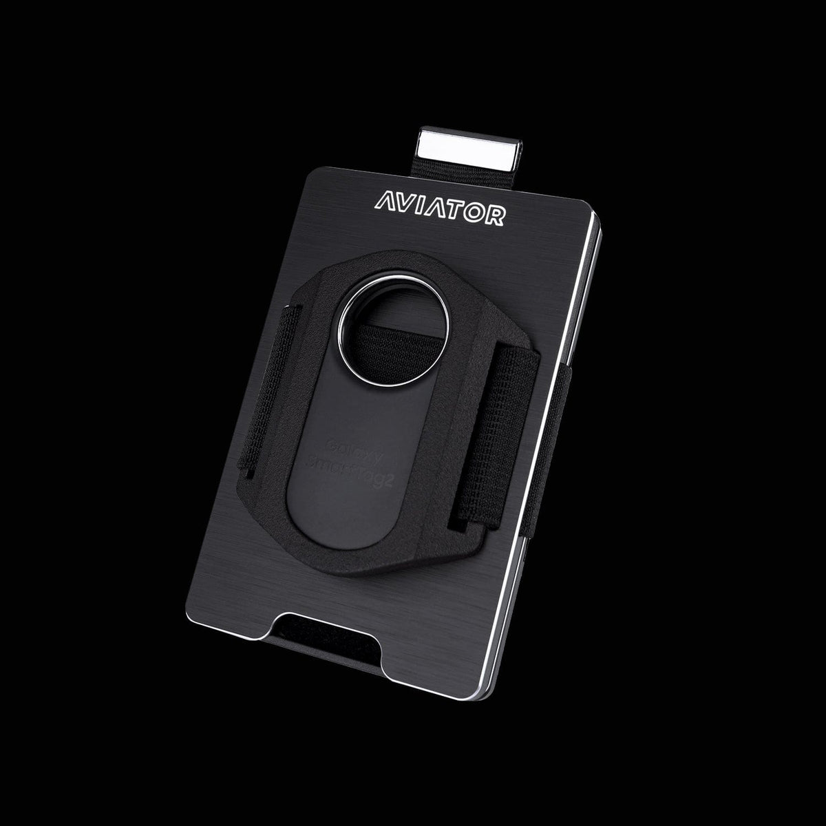 Brushed Black | Slide Wallet + 3D printed Samsung Galaxy SmartTag2 Holder