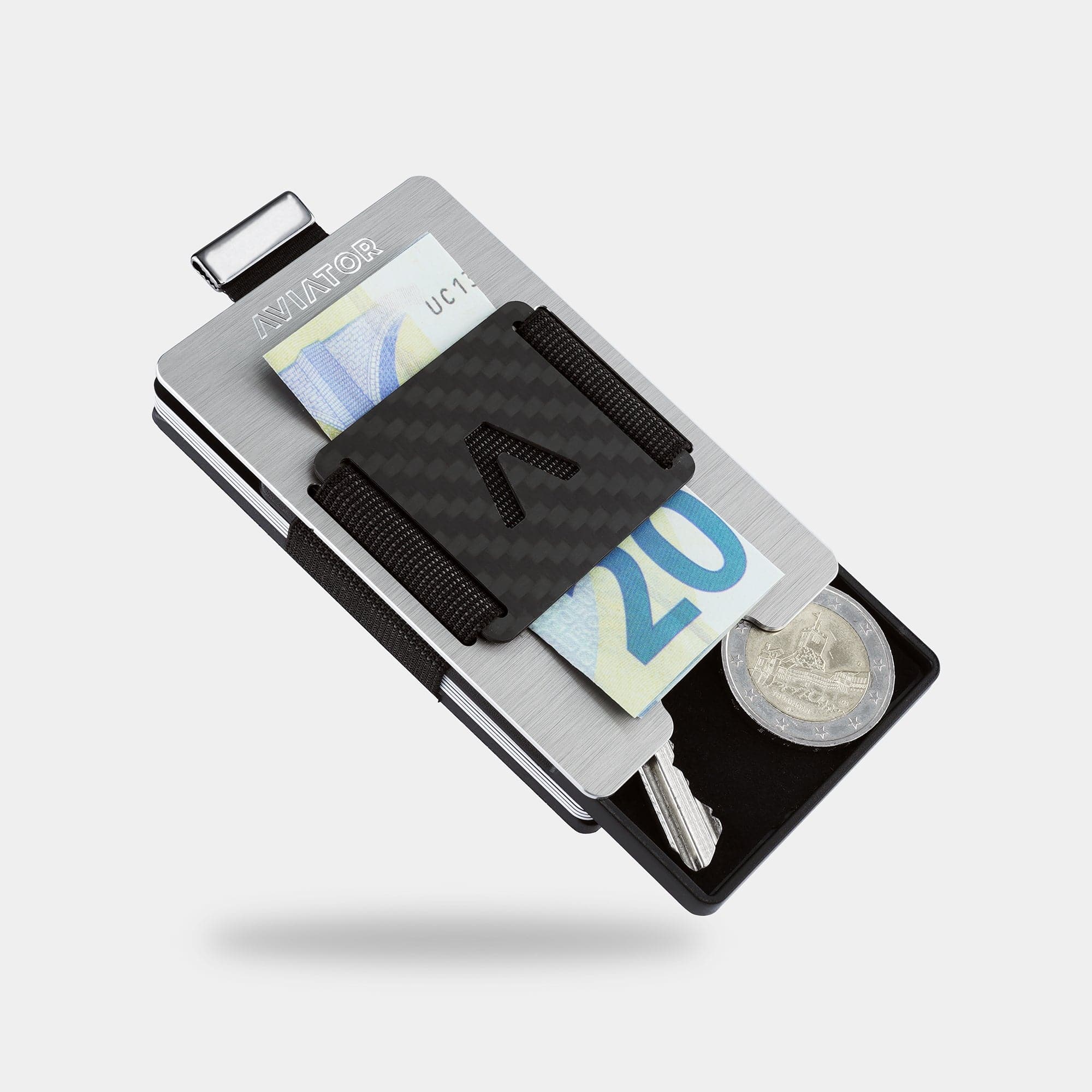 Brushed Silver Slim Wallets | Slide | Best Metal Wallets - AVIATOR by ...