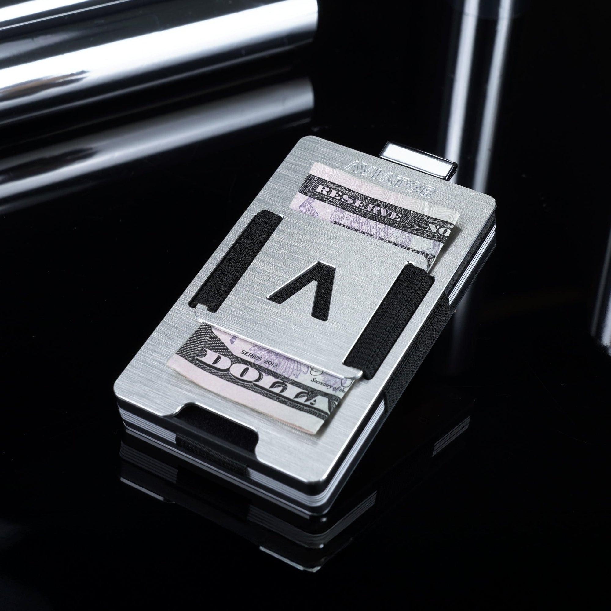 Brushed Silver Slim Wallets | Slide | Best Metal Wallets - AVIATOR by ...