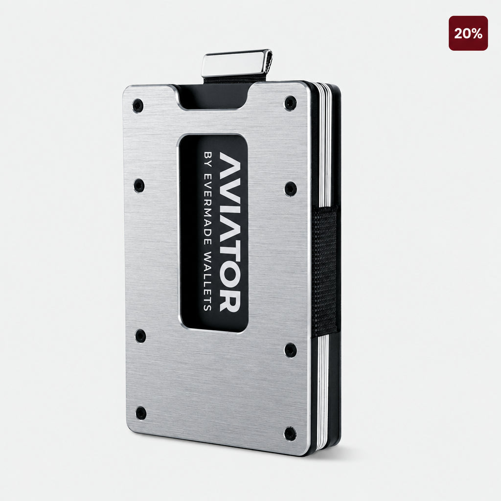 Brushed Silver Aluminum Slim Wallet