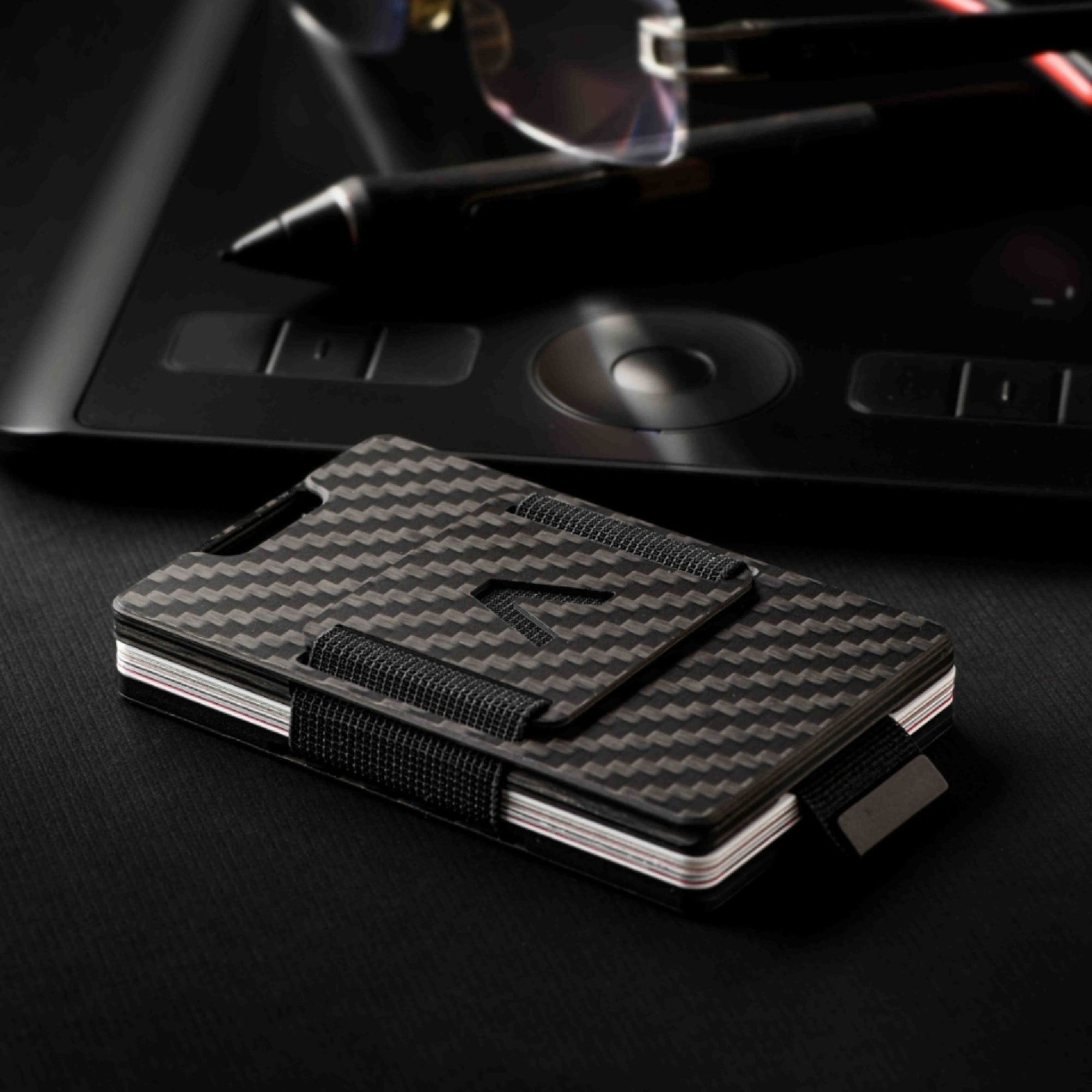 Carbon Fiber Slide Wallet + Carbon Fiber Cash Clip AVIATOR by