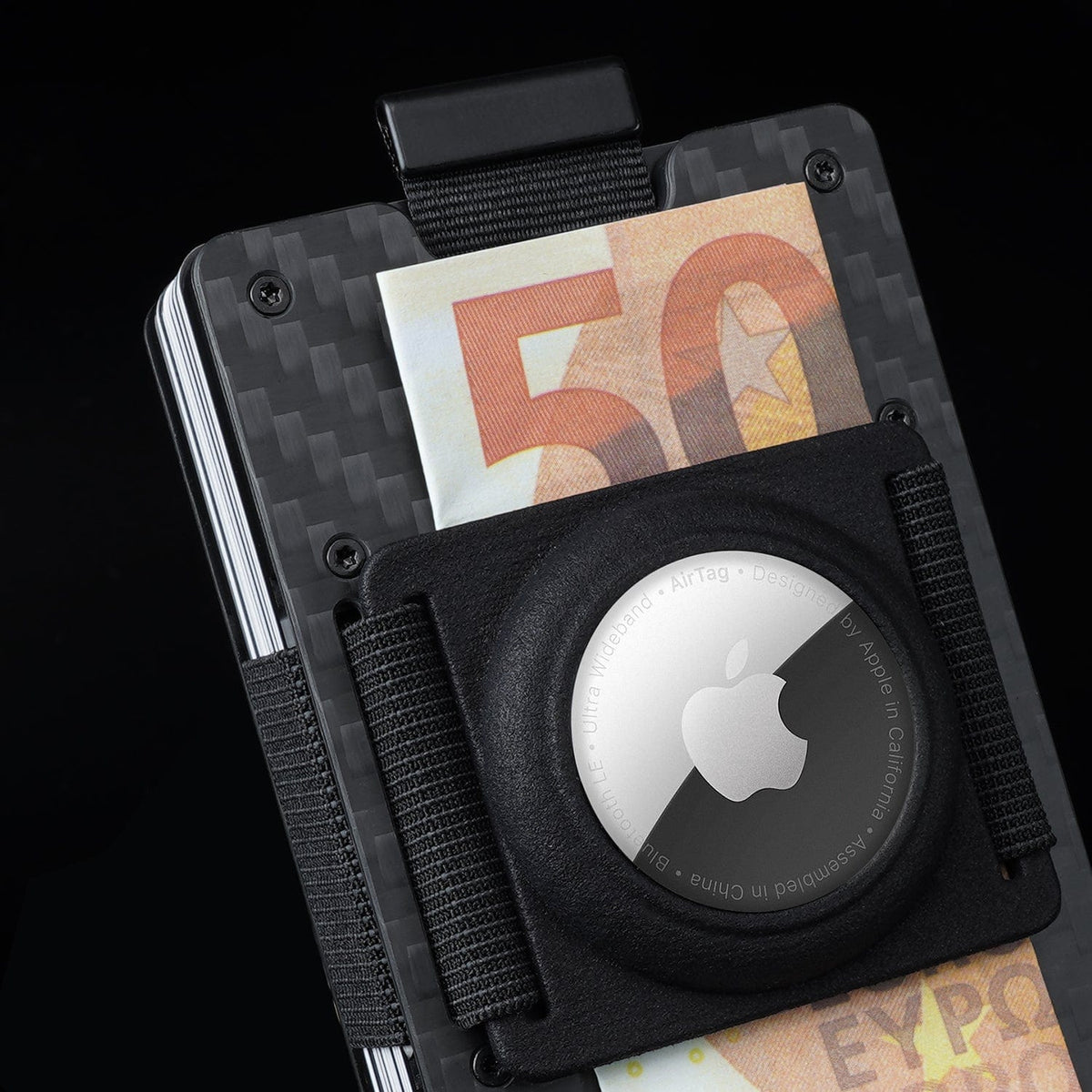 Carbon Fiber | Slide ONE Wallet + 3D printed AirTag Holder