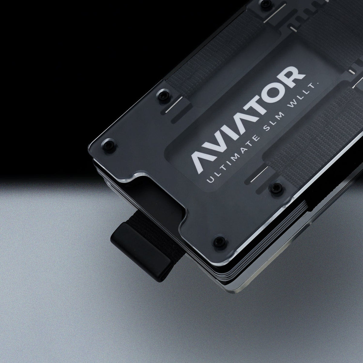 Fusion Black | Acrylic Frame | Transparent Slide Wallet