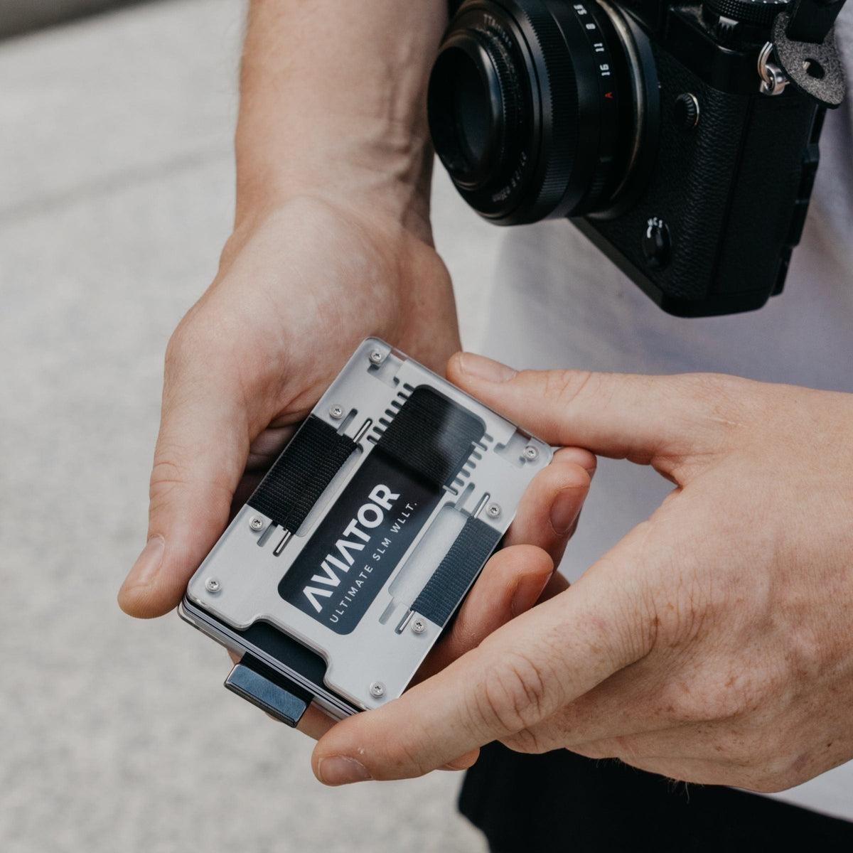 Fusion Silver | Metal Frame | Transparent Slide Wallet