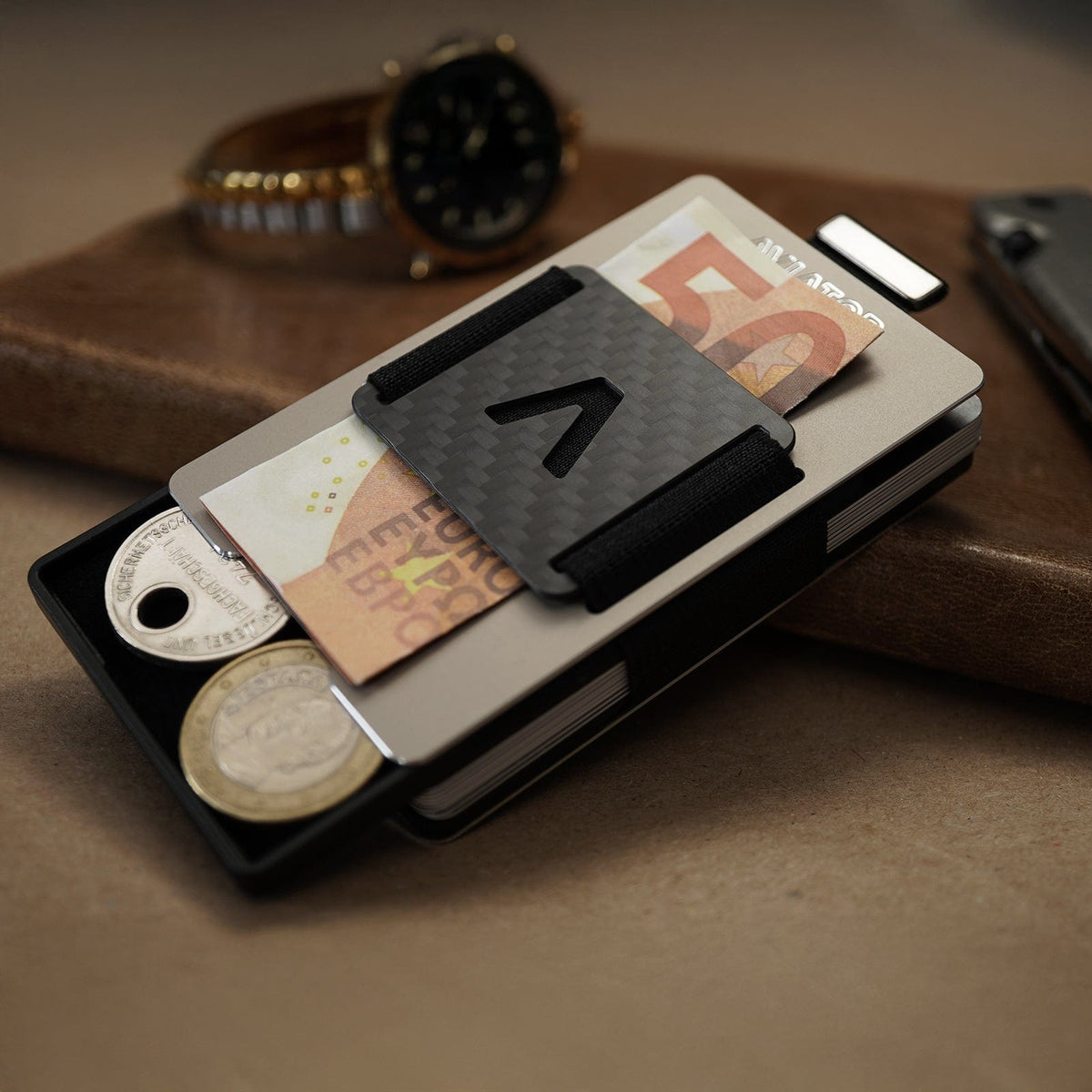 Gunmetal Aluminum Slim Wallet