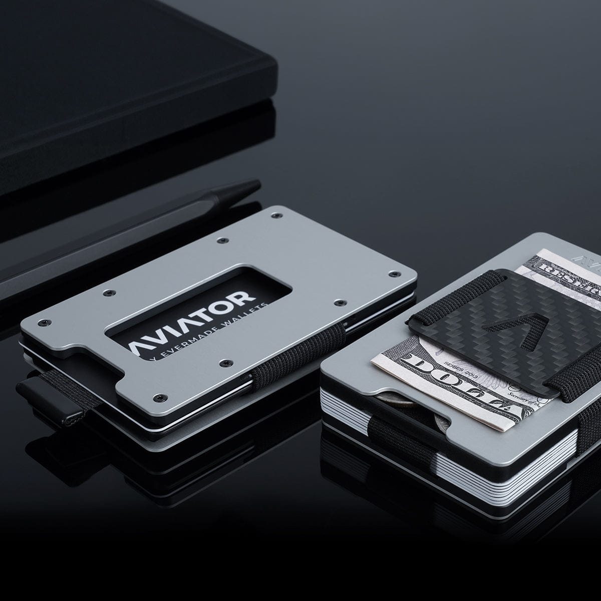 Ice Grey | Slide Wallet + Carbon Fiber Cash Clip