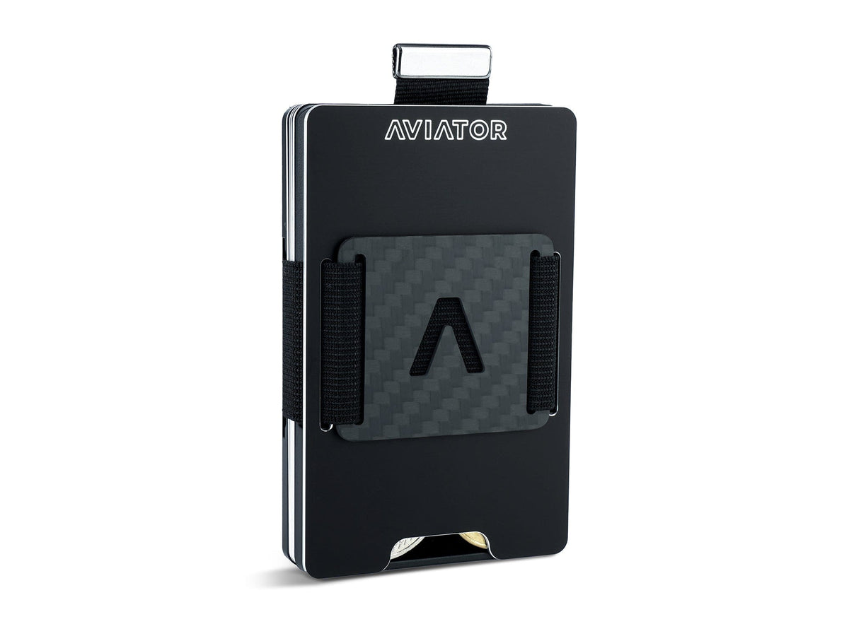 Slim Wallet mit Münzfach und Cash Clip | Obsidian Black