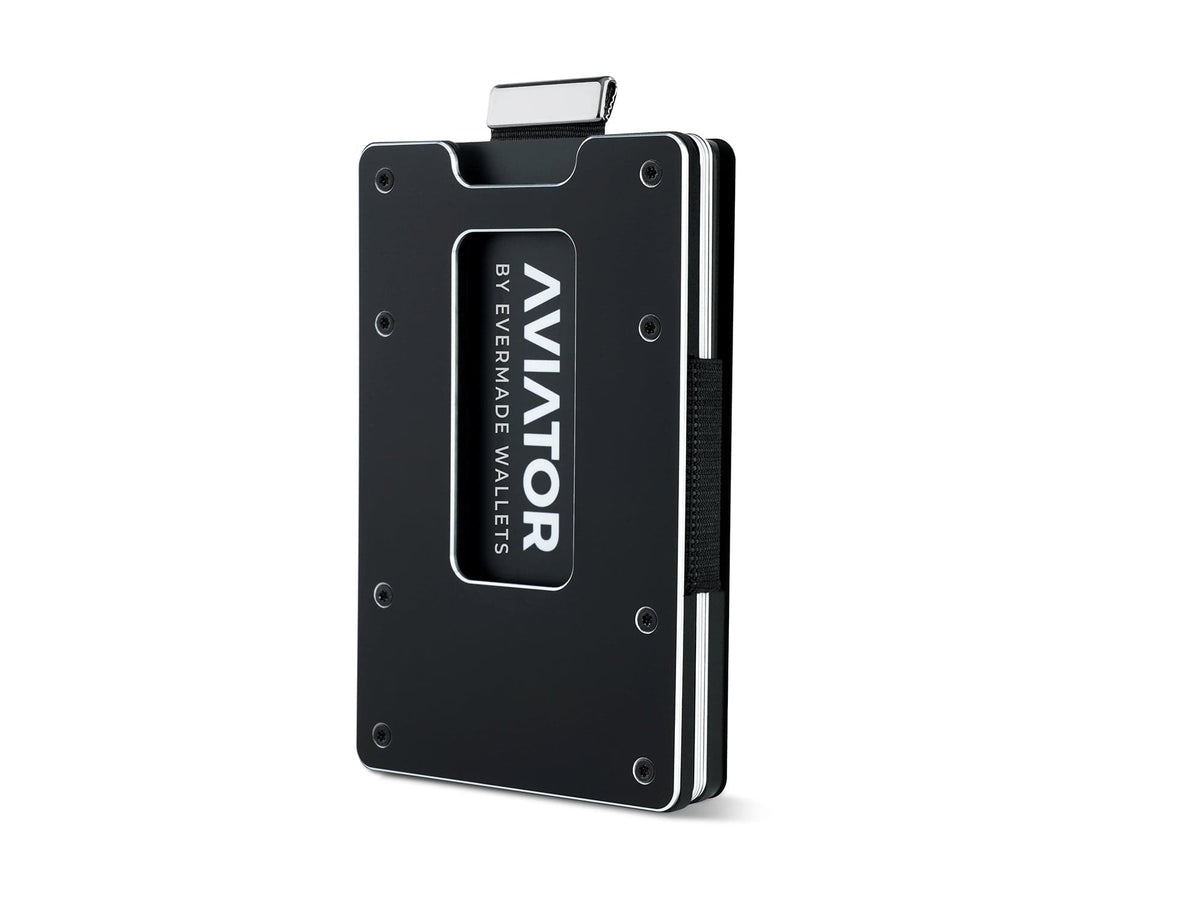 Slim Wallet mit Münzfach und Cash Clip | Obsidian Black