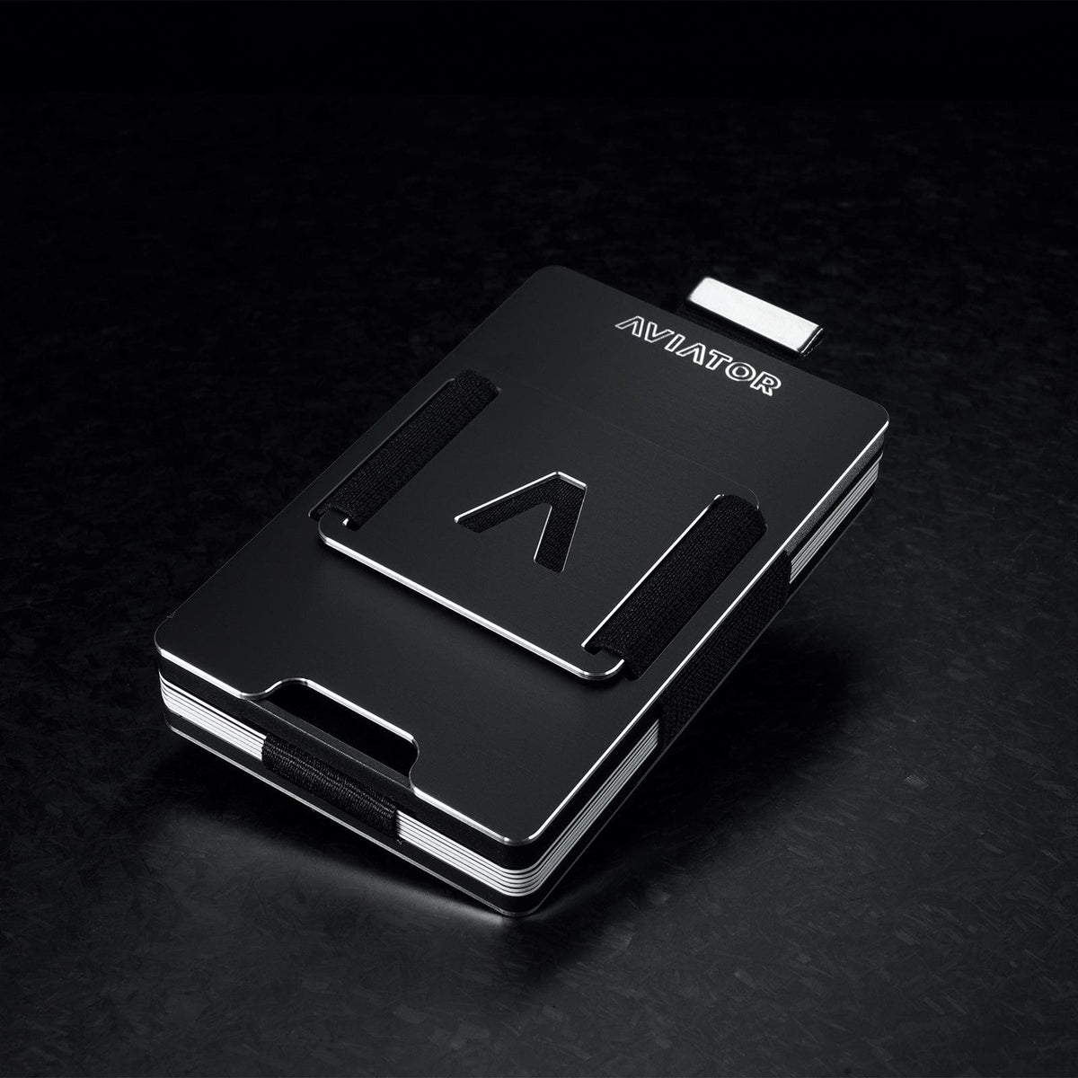 Obsidian Black Aluminum Slim Wallet