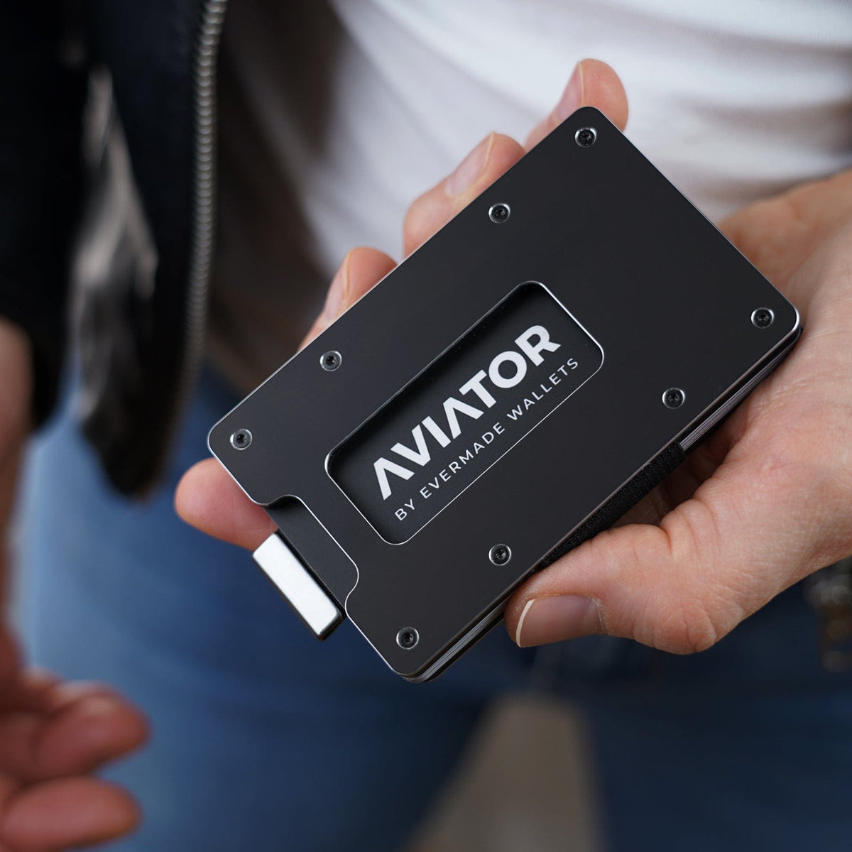 Obsidian Black Aluminum Slim Wallet