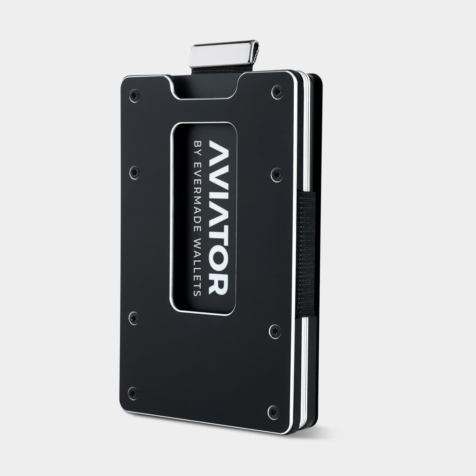 Obsidian Black Aluminum Slim Wallet