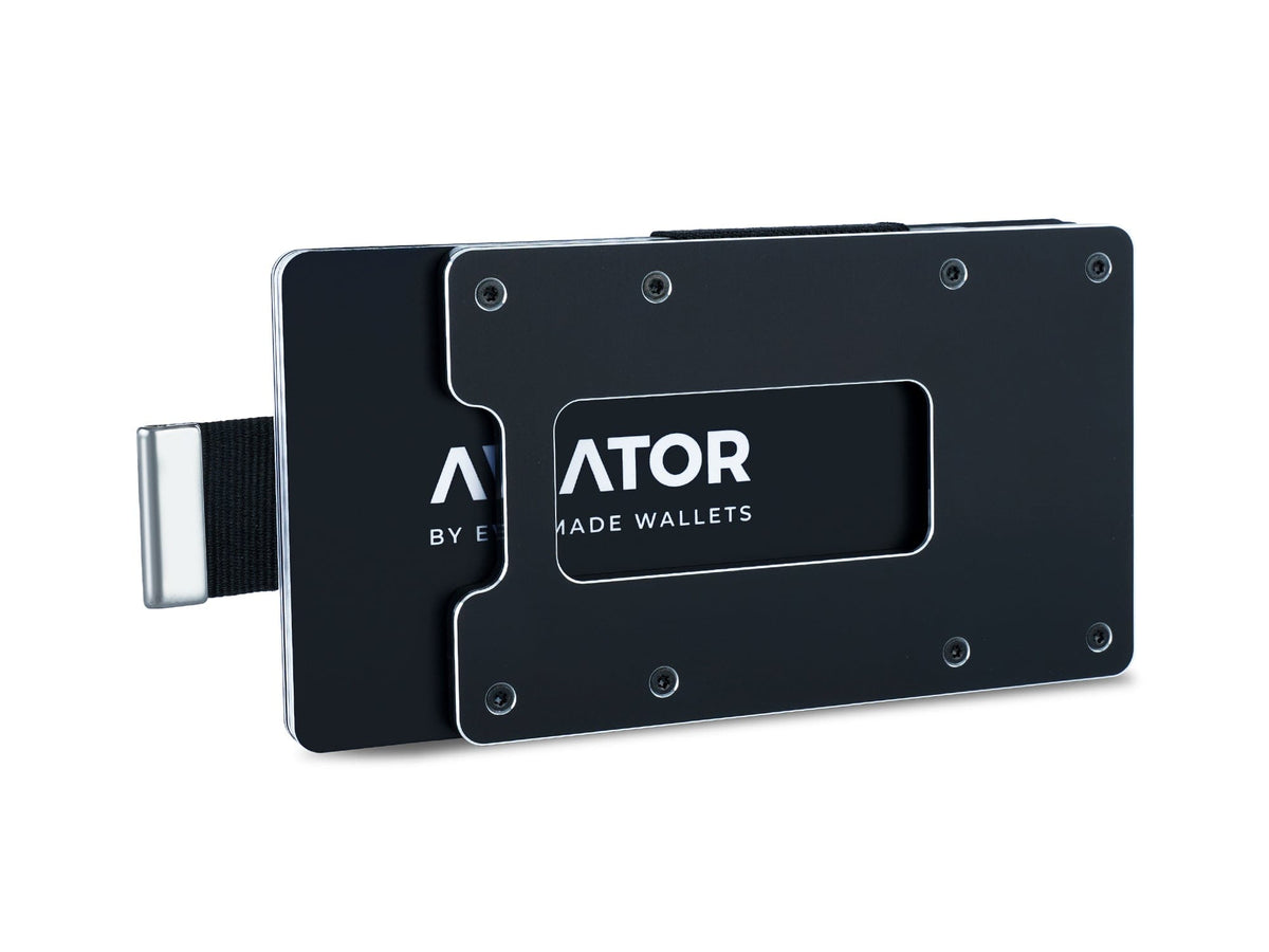 Slim Wallet mit Münzfach und Cash Clip | Obsidian Black