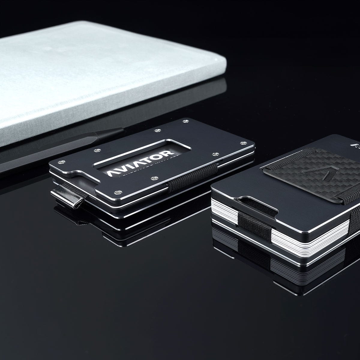 Graphite Blue Aluminum Slim Wallet