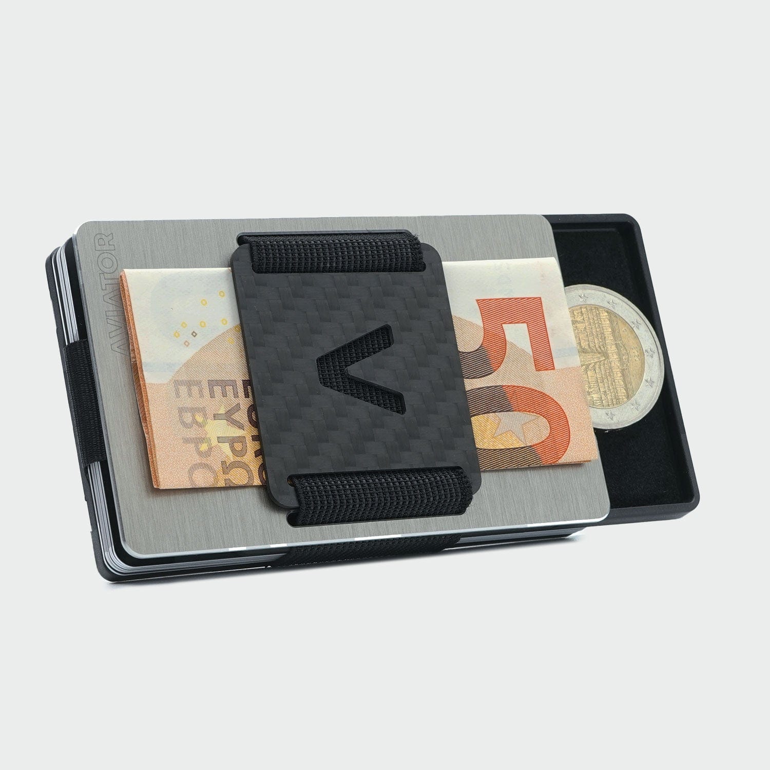 Brushed Silver Slim Wallets | Slide | Best Metal Wallets - AVIATOR by ...
