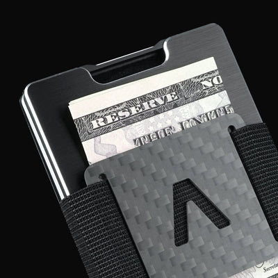 Brushed Black | Classic Wallet + Carbon Fiber Cash Clip
