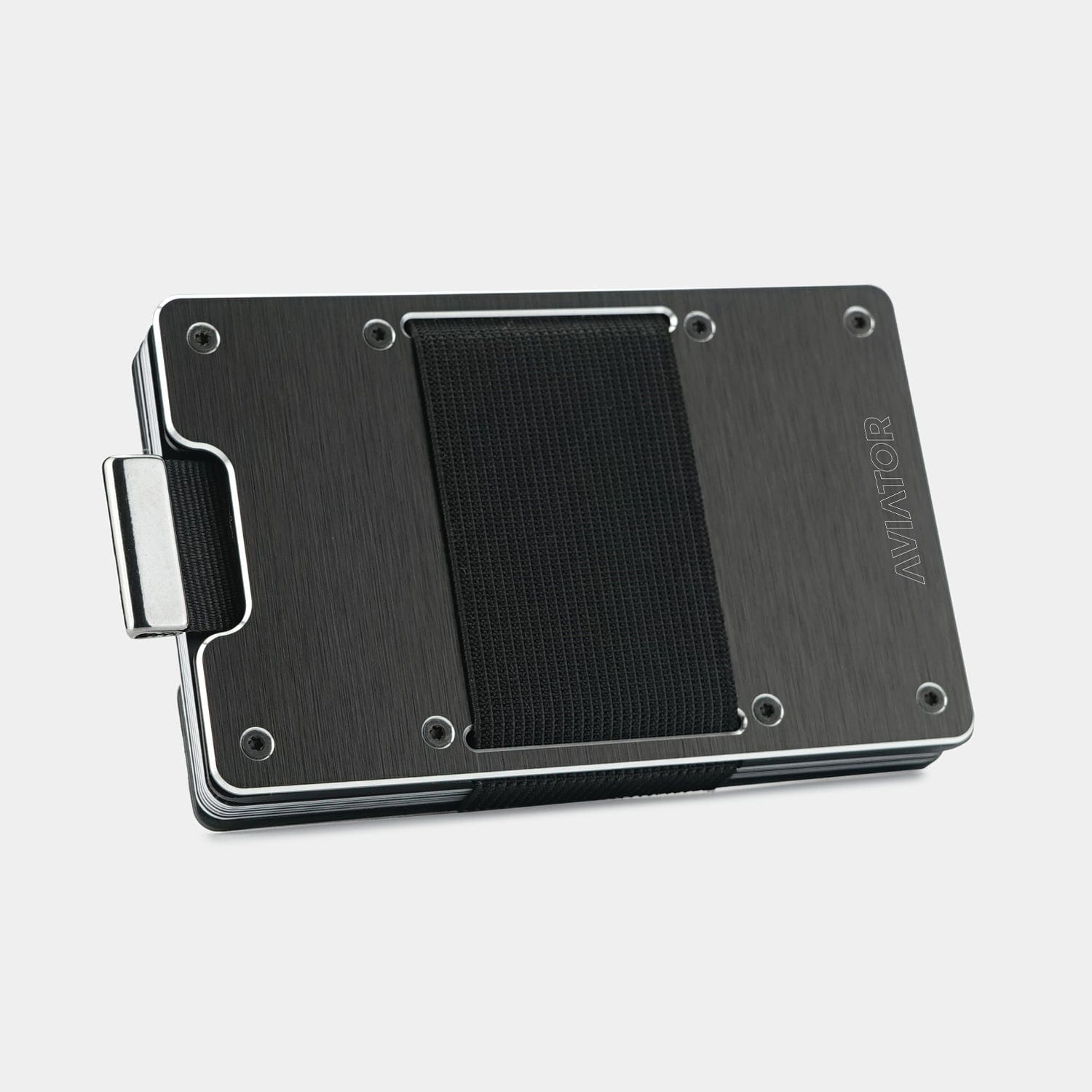 Brushed Black Metal Slim Wallet