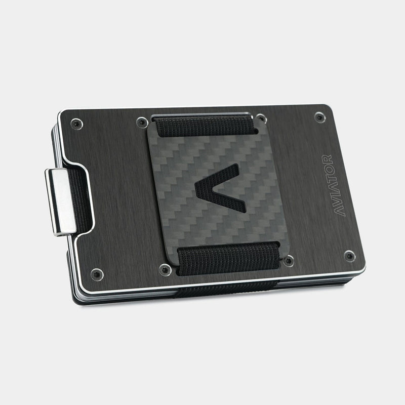 Brushed Black Metal Slim Wallet