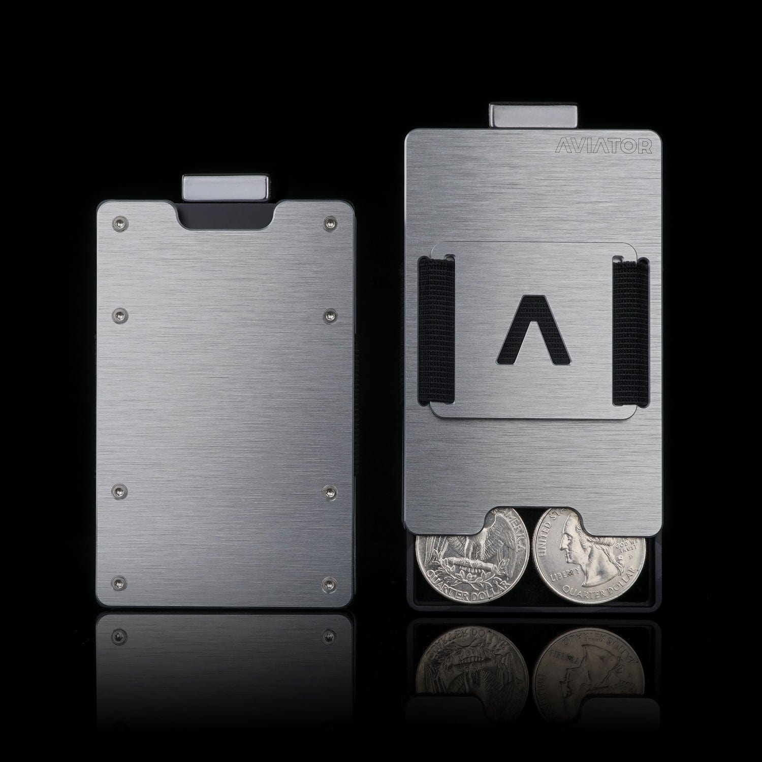 Brushed Silver | Slide Wallet with Closed Coverplate + Silver Cash Cli ...