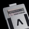 Brushed Silver | Slide Wallet mit geschlossener Coverplatte + Silberner Metall Cash Clip