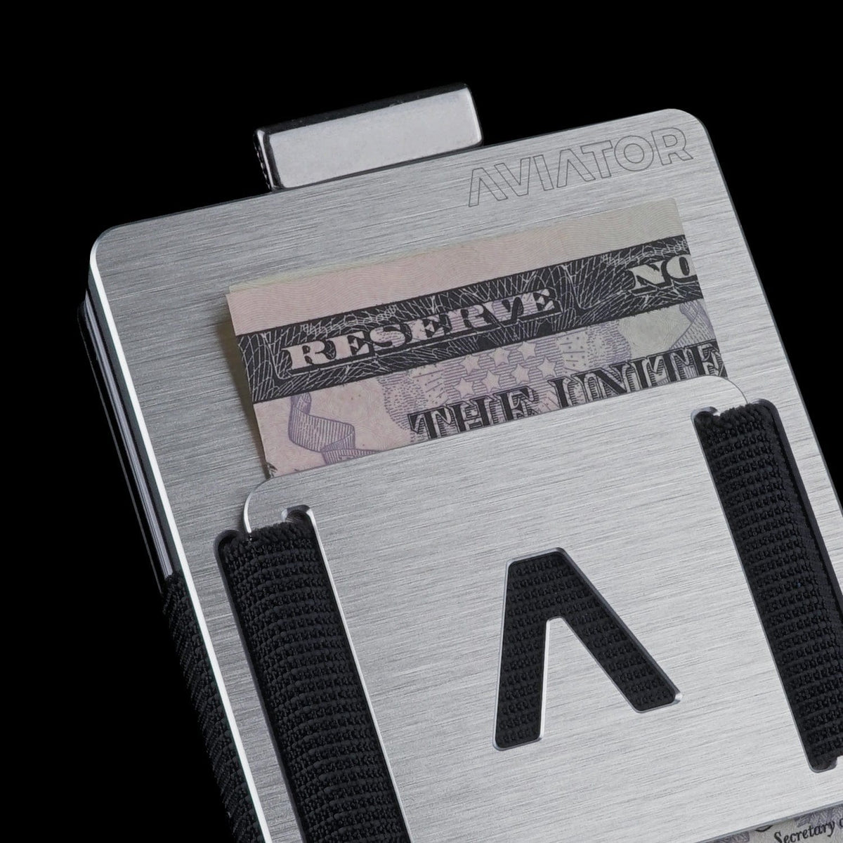 Brushed Silver | Slide Wallet with Closed Coverplate + Silver Cash Clip