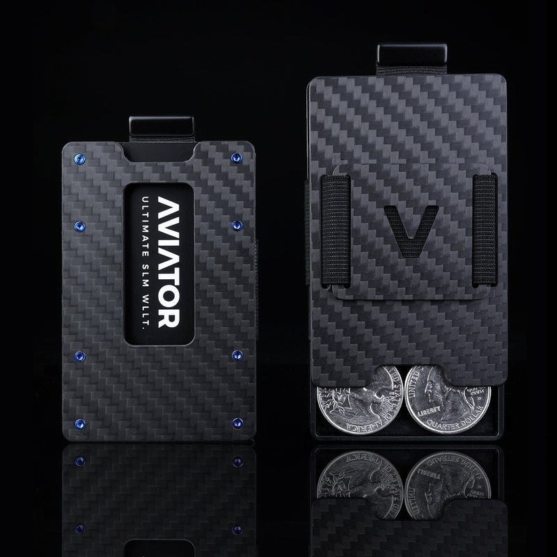 Carbon Fiber Slide Wallet + Carbon Fiber Cash Clip + Titanium Screws