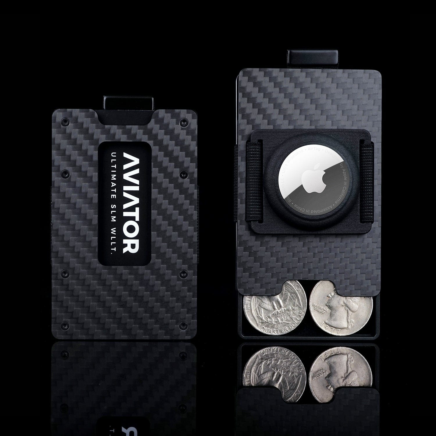 Carbon Fiber | Slide Wallet + 3D printed AirTag Holder