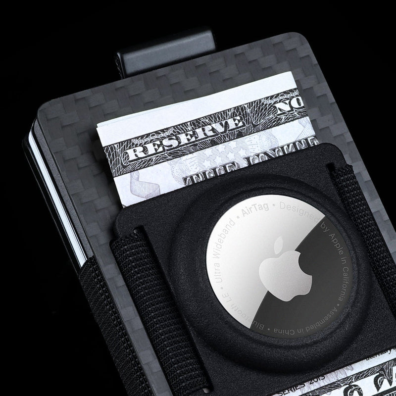 Carbon Fiber Slide Wallet + 3D printed AirTag Holder AVIATOR by
