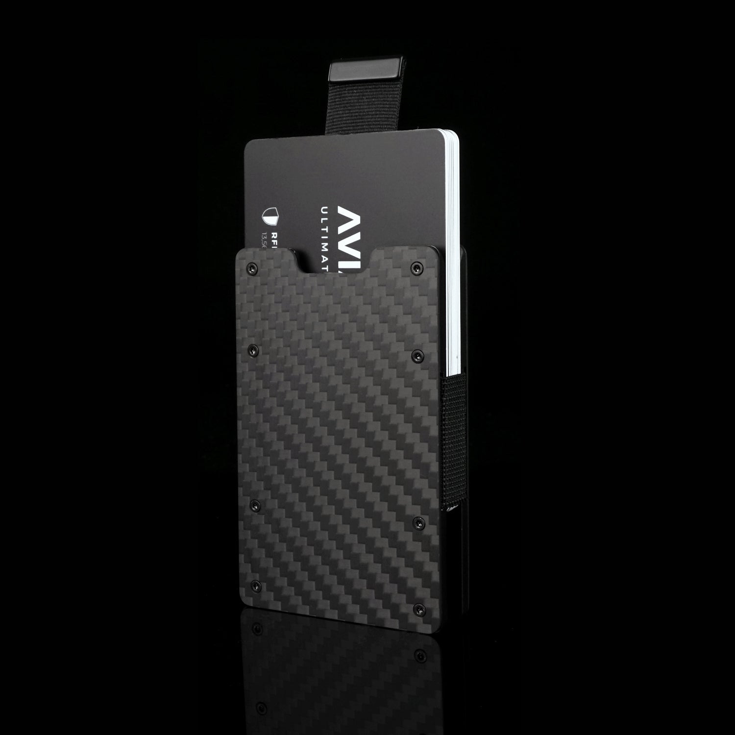 Carbon Fiber Slide ONE Wallet + Titanium Cash Clip AVIATOR by