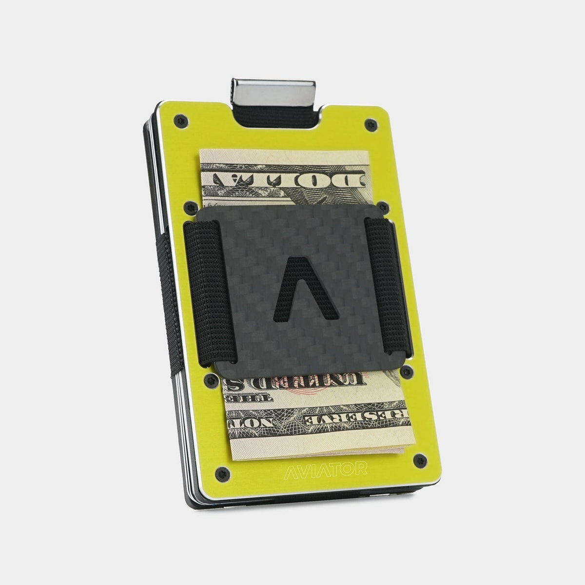 Electric Lime Metal Slim Wallet