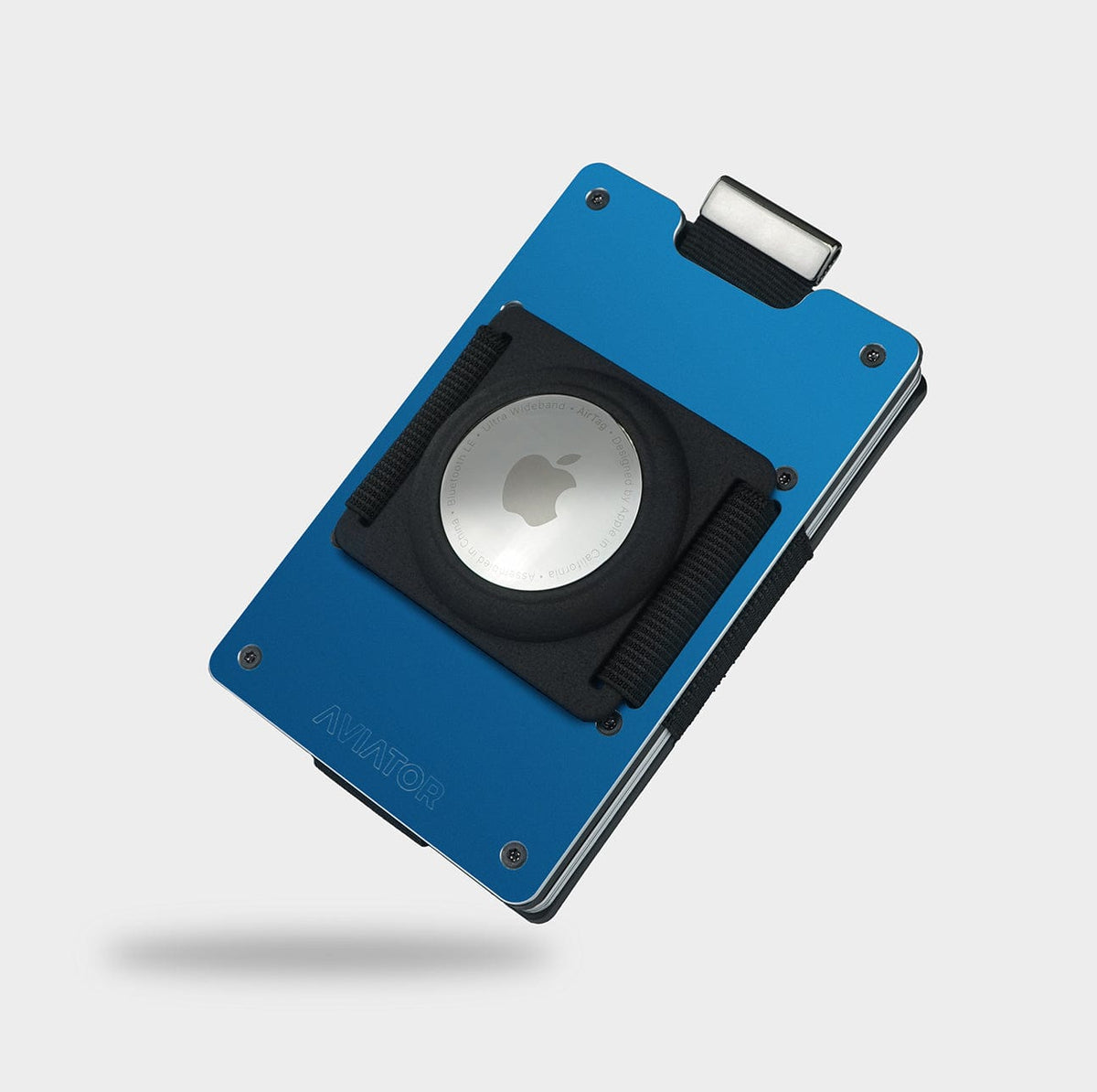 Galactic Blue Metal Slim Wallet