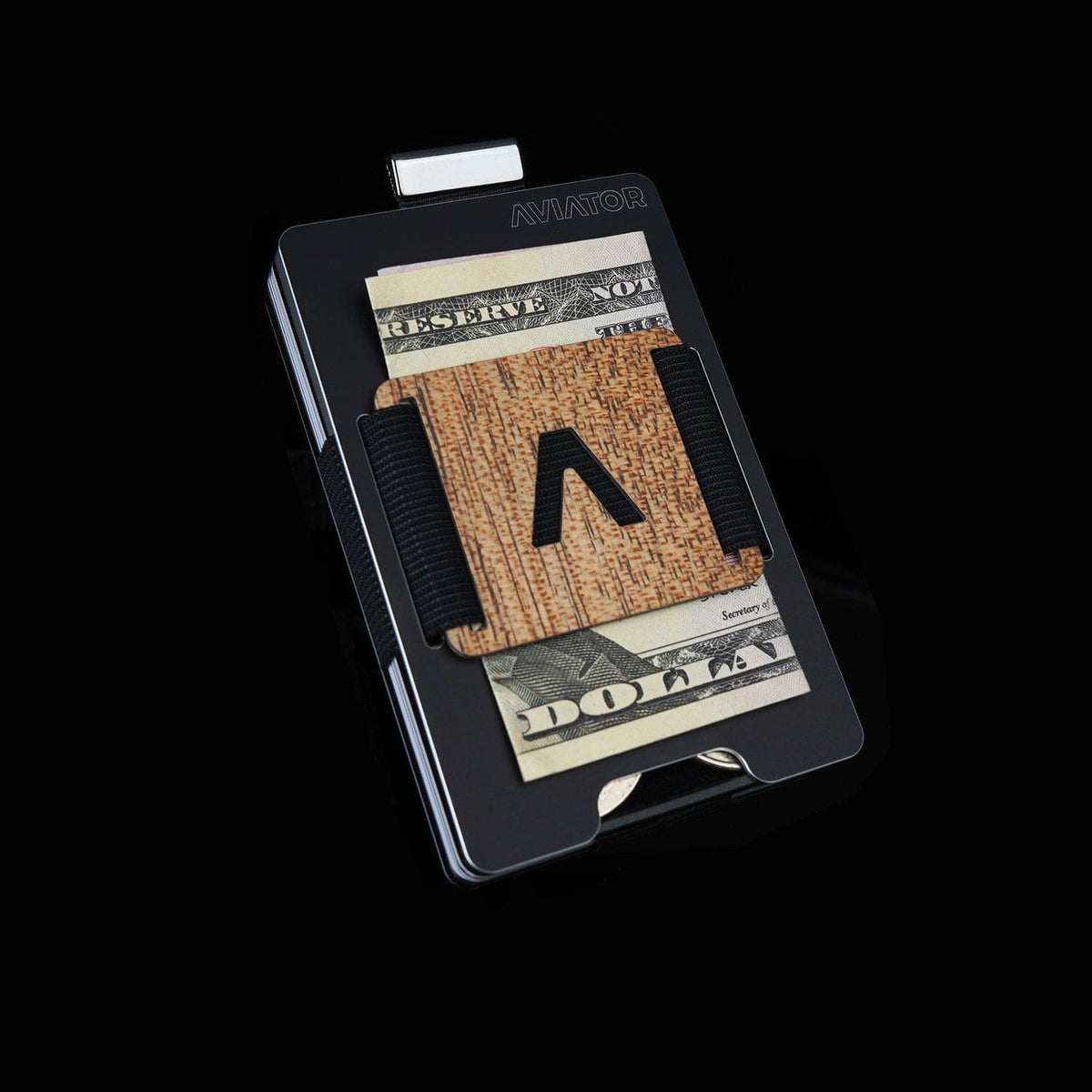 Obsidian Black | Slide Wallet + Wood Carbon Fiber Cash Clip