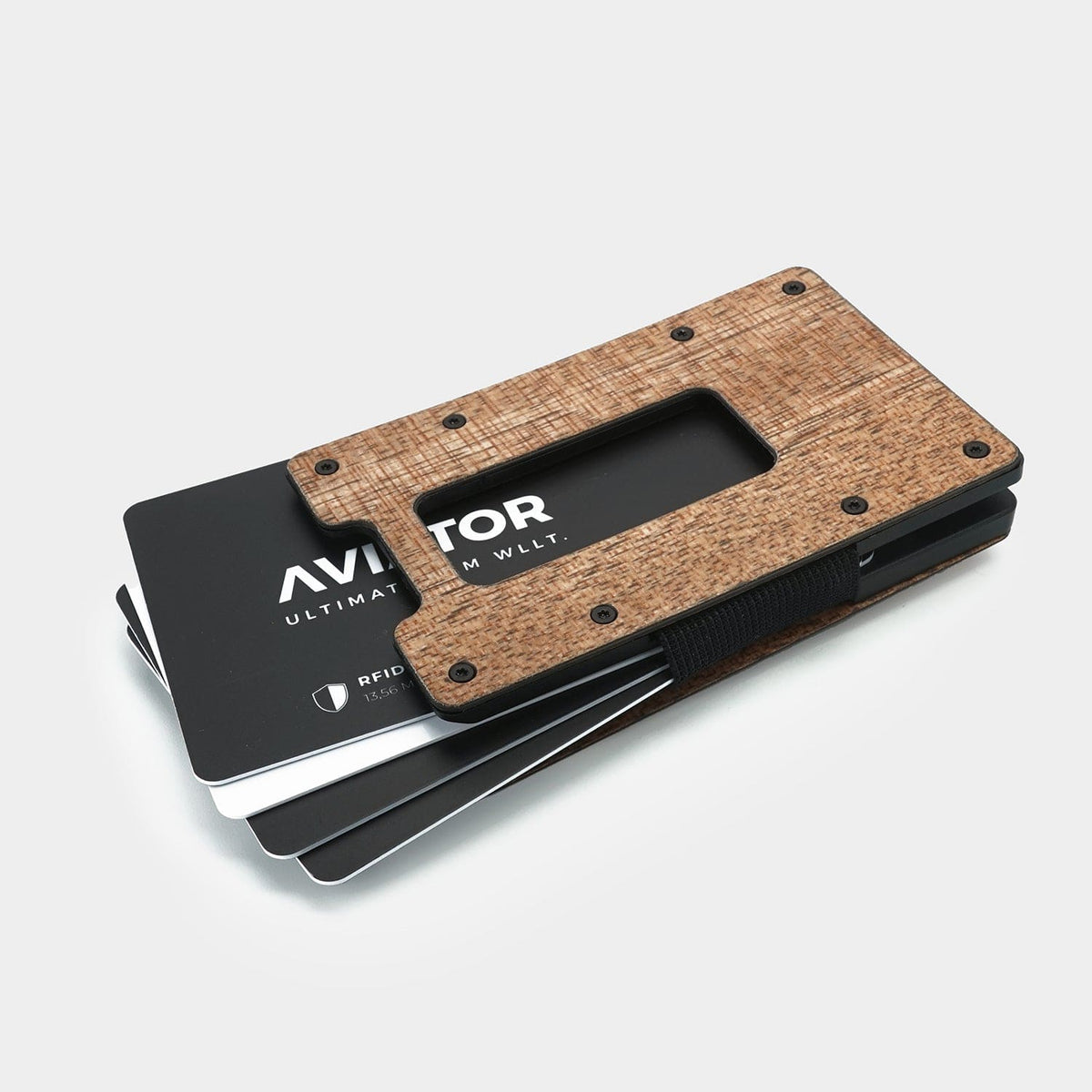 Aviator Slide | Wood | Slim Wallet Made of Wood and Carbon Fiber | Coin Holder | RFID-Protection | Credit Card Holder for Men | 1-20 Cards