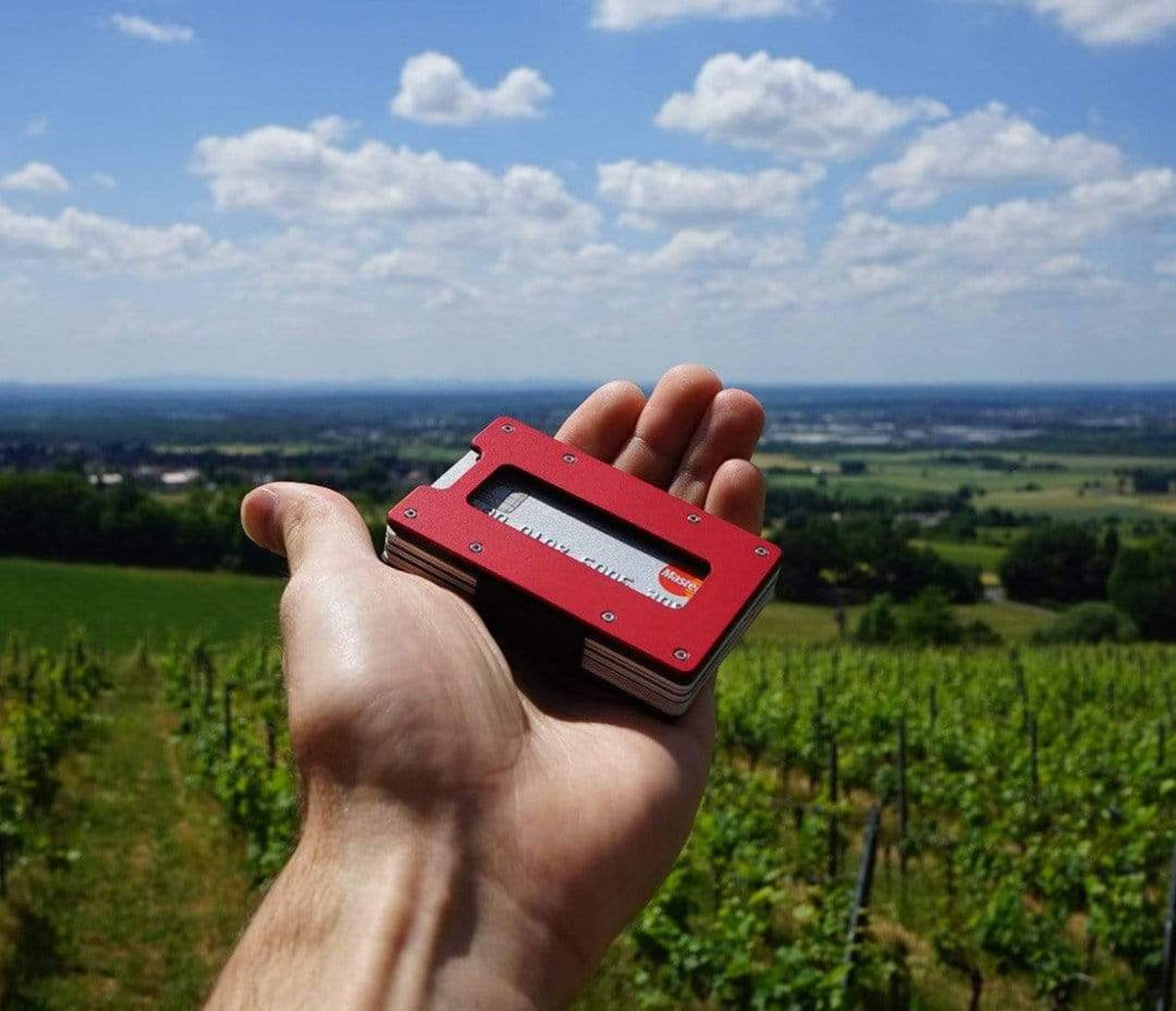 Red Slim Wallet, Imola Red Minimalist Wallet
