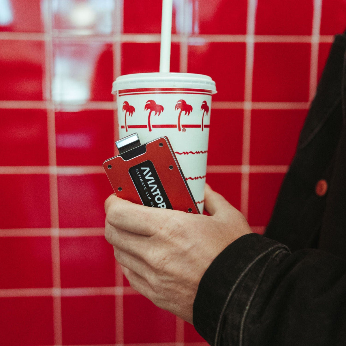 Imola Red Aluminum Slim Wallet