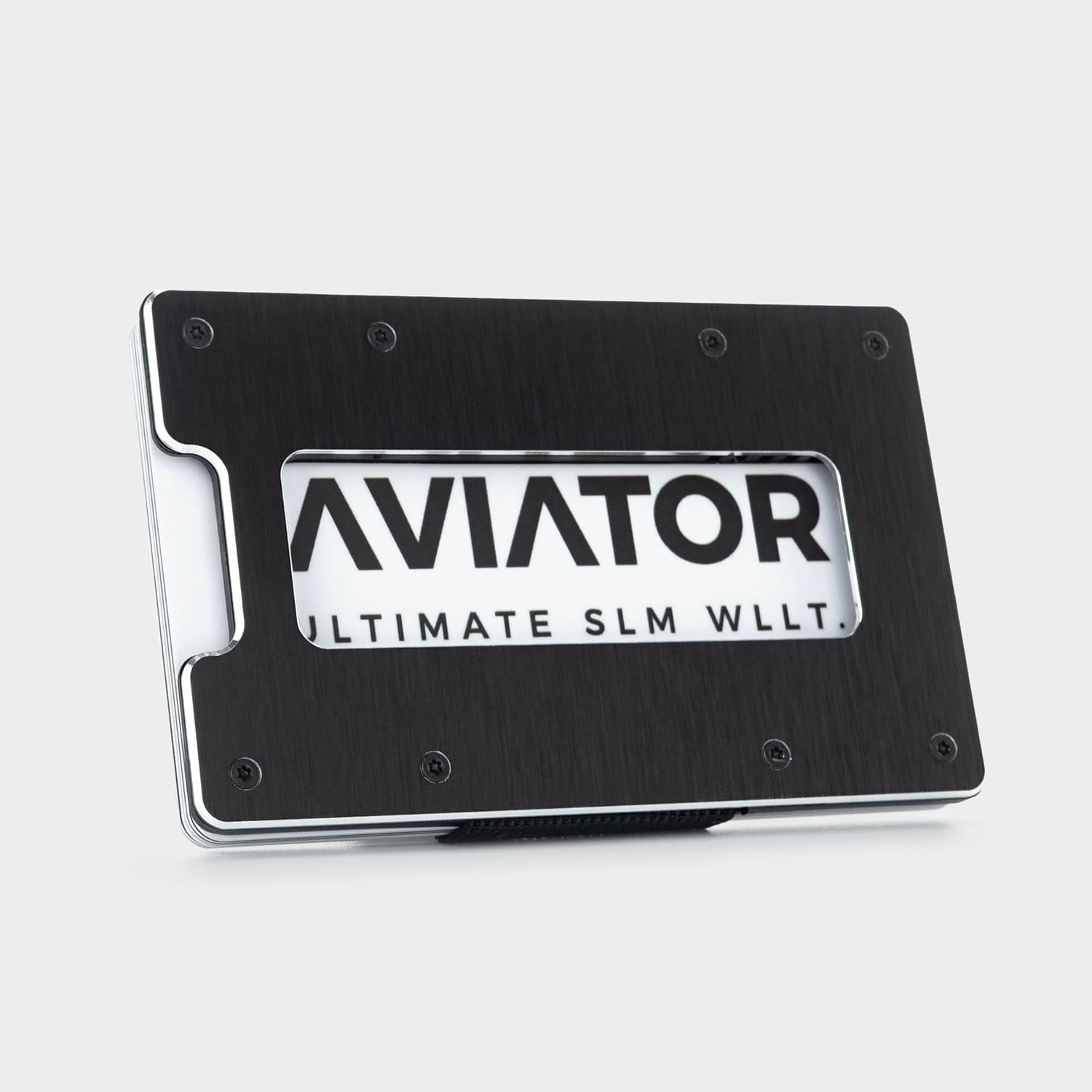 AVIATOR Slide Black Metallic Slim Wallet
